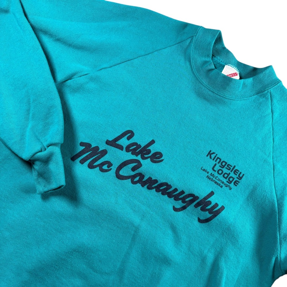 VTG Jerzees Lake McConaughy Nebraska crewneck Mens Sz L USA Made 90s Y2K cottage